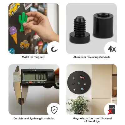 Tablă magnetică pentru magneți de frigider de culoare neagră și formă rotundă