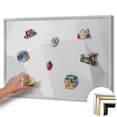 Tablă magnetică cu ramă argintie Fundal geometric 3D