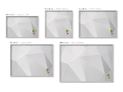 Tablă magnetică cu ramă argintie Fundal geometric 3D