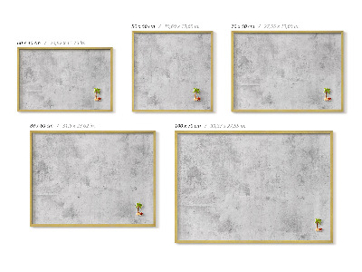Tablă magnetică cu ramă aurie Textură beton uzat