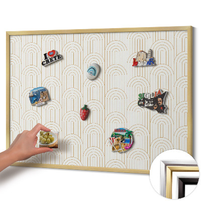 Tablă magnetică cu ramă aurie Arcade regulate aliniate