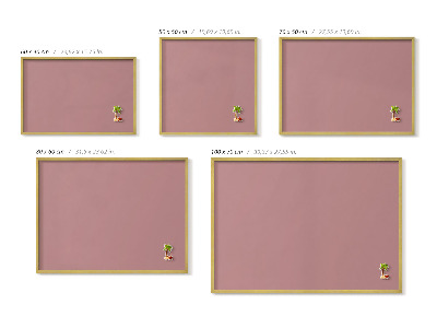Tablă magnetică cu ramă aurie Culoare roz pastel
