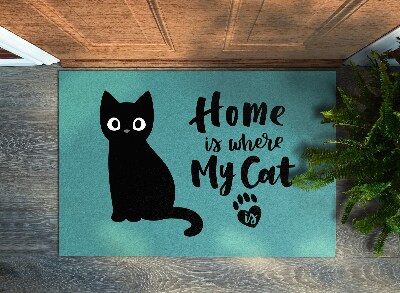 Covor intrare interior Home is where my cat is