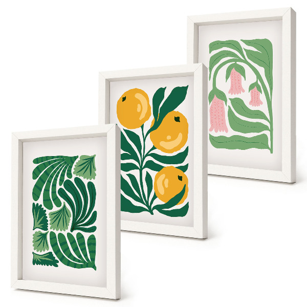 Galerie de perete Modele minimaliste de plante cu fructe și frunze