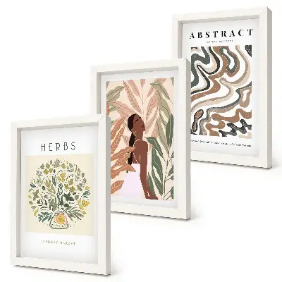 Set de 3 tablouri postere minimaliste cu estetică boho în nuanțe pastelate