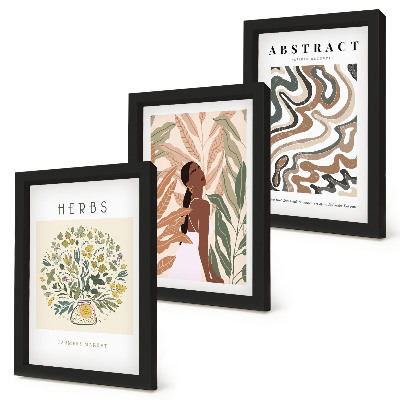 Set 3 tablouri Postere minimaliste pastelate cu estetică boho