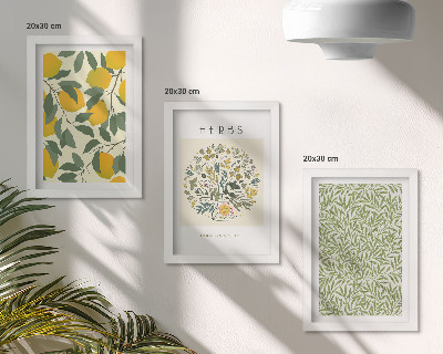 Galerie de perete Motive de lămâie cu ierburi și frunze de plante