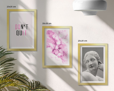 Set 3 tablouri Abstracție în acuarelă, slogan inspirator, sculptură antică