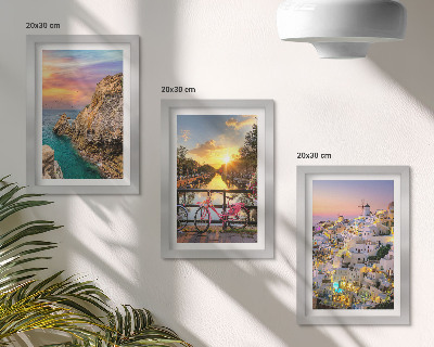 Galerie de perete Vedere la mare cu apus și oraș