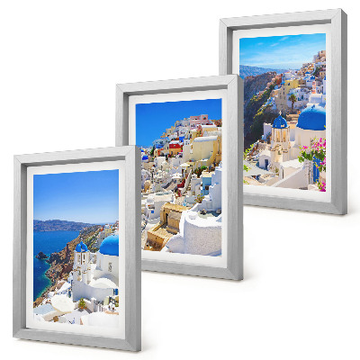 Set 3 tablouri Vederi de arhitectură peisagistică ale orașului Oia, Santorini, Grecia