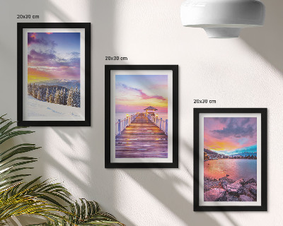 Galerie de perete Peisaj montan de iarnă cu un dig pe lac