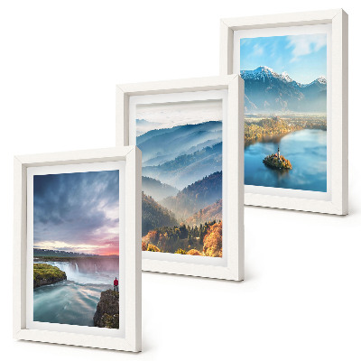 Set 3 tablouri Peisaje montane pitorești și cascade în natură