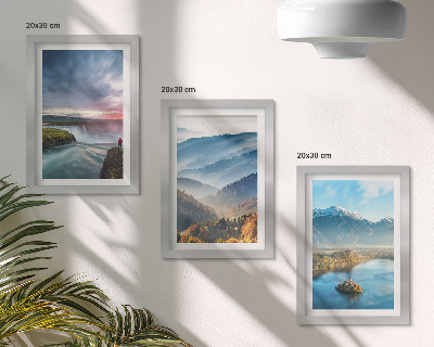 Set 3 tablouri Peisaje montane pitorești și cascade în natură