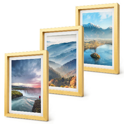 Set 3 tablouri Peisaje montane pitorești și cascade în natură
