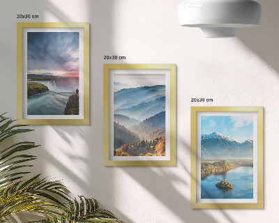 Set 3 tablouri Peisaje montane pitorești și cascade în natură