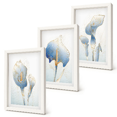 Galerie de perete Flori albastre delicate pe un fundal deschis