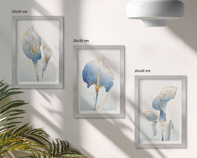 Galerie de perete Flori albastre delicate pe un fundal deschis