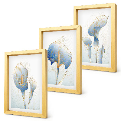 Galerie de perete Flori albastre delicate pe un fundal deschis