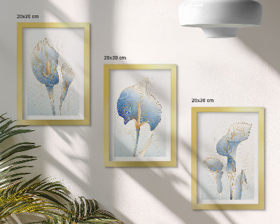 Galerie de perete Flori albastre delicate pe un fundal deschis