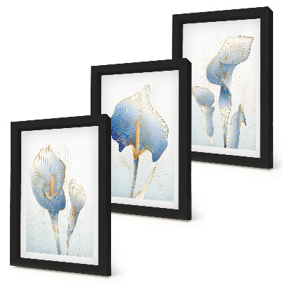 Galerie de perete Flori albastre delicate pe un fundal deschis
