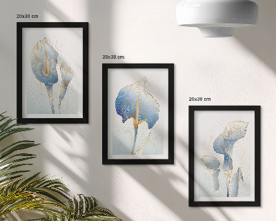 Galerie de perete Flori albastre delicate pe un fundal deschis