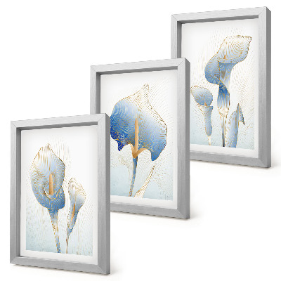 Galerie de perete Flori albastre delicate pe un fundal deschis