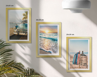 Set 3 tablouri Apus de soare peste mare în vacanța din Miami