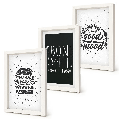 Galerie de perete Grafică cu sloganuri culinare și despre mâncare