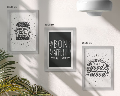 Galerie de perete Grafică cu sloganuri culinare și despre mâncare