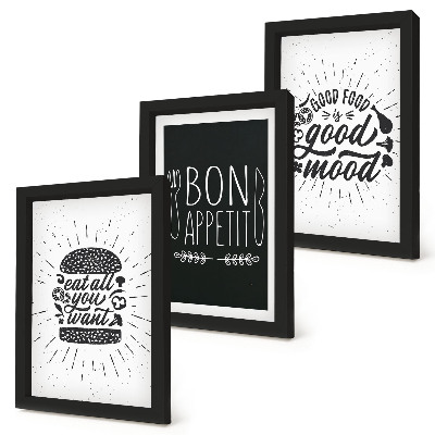 Galerie de perete Grafică cu sloganuri culinare și despre mâncare