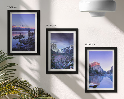 Set 3 tablouri Peisaje montane la amurg, priveliști ale apei