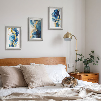 Galerie de perete Modele abstracte albastre cu accente delicate