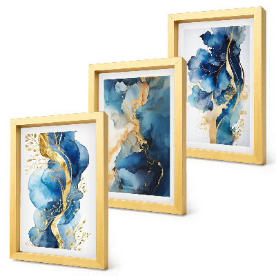 Galerie de perete Modele abstracte albastre cu accente delicate