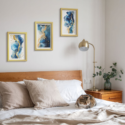 Galerie de perete Modele abstracte albastre cu accente delicate