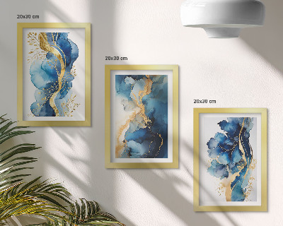 Galerie de perete Modele abstracte albastre cu accente delicate