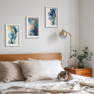 Galerie de perete Modele abstracte albastre cu accente delicate