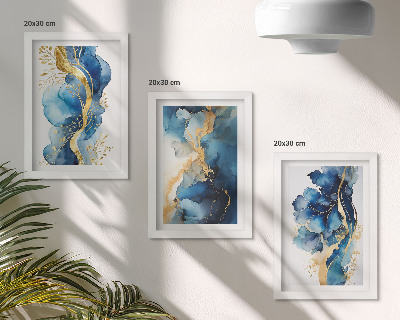 Galerie de perete Modele abstracte albastre cu accente delicate