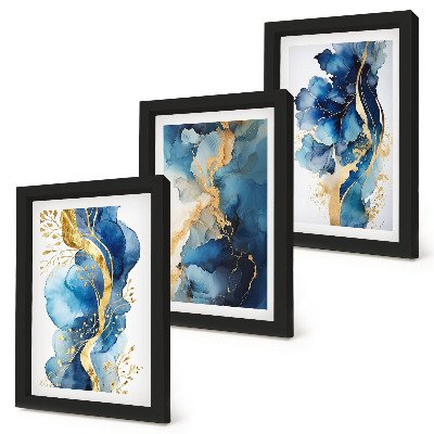 Galerie de perete Modele abstracte albastre cu accente delicate