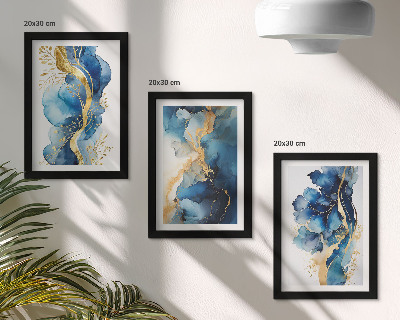 Galerie de perete Modele abstracte albastre cu accente delicate