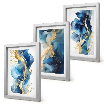 Galerie de perete Modele abstracte albastre cu accente delicate