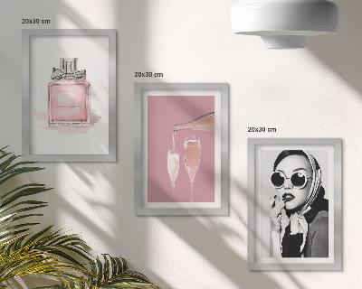 Set 3 tablouri Accesorii feminine elegante în nuanțe de roz