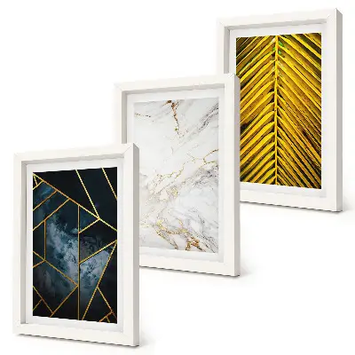 Galerie de perete cu modele geometrice moderne și motive vegetale naturale
