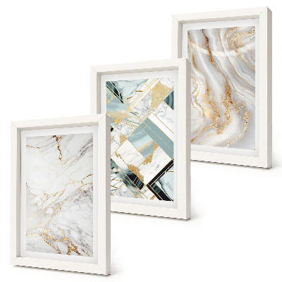 Set 3 tablouri Modele abstracte elegante și la modă din marmură