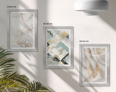 Set 3 tablouri Modele abstracte elegante și la modă din marmură