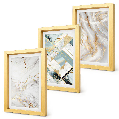 Set 3 tablouri Modele abstracte elegante și la modă din marmură