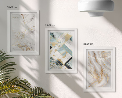 Set 3 tablouri Modele abstracte elegante și la modă din marmură