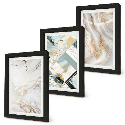 Set 3 tablouri Modele abstracte elegante și la modă din marmură