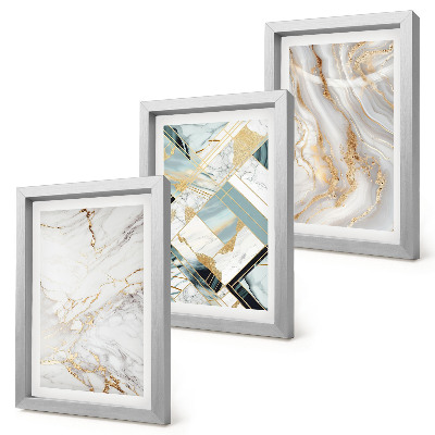 Set 3 tablouri Modele abstracte elegante și la modă din marmură