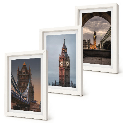 Set 3 tablouri Vederi ale Londrei cu podul și Big Ben