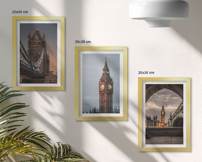 Set 3 tablouri Vederi ale Londrei cu podul și Big Ben